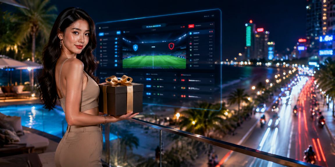 Không gian giải trí neon sống động tại Nha Trang với màn hình hiển thị tỷ lệ cược thể thao